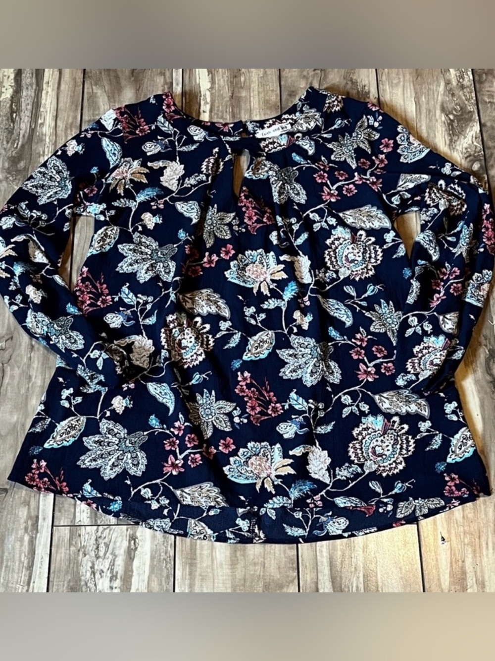 Faith & Joy Long Sleeve Floral Blouse in Size Small
